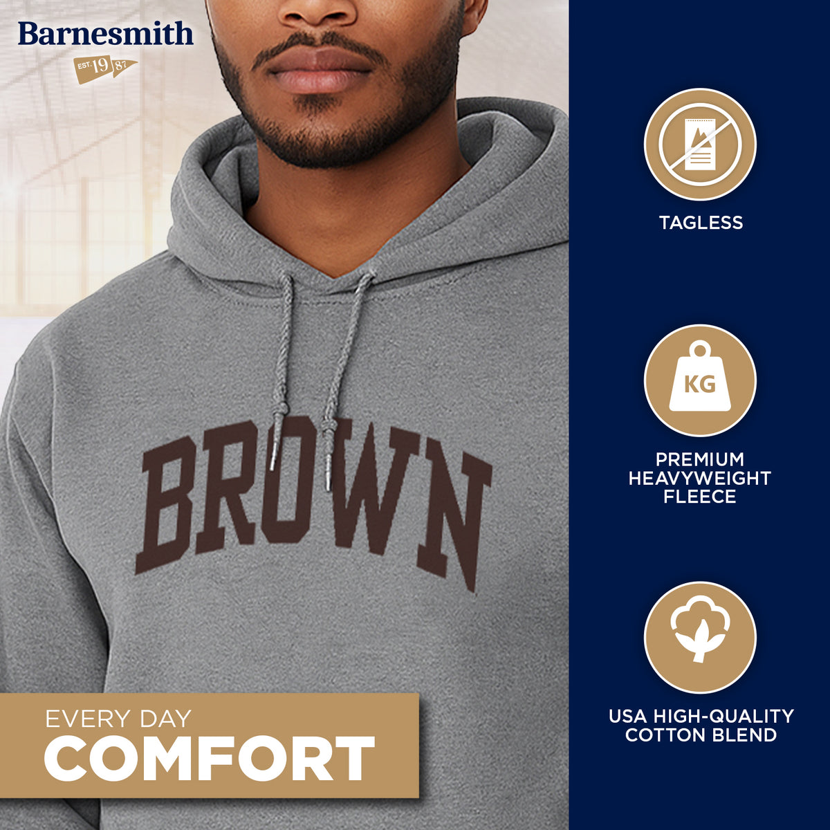 Brown University Bears Classic Hooded Sweatshirt - Officially Licensed IvySport - View #7