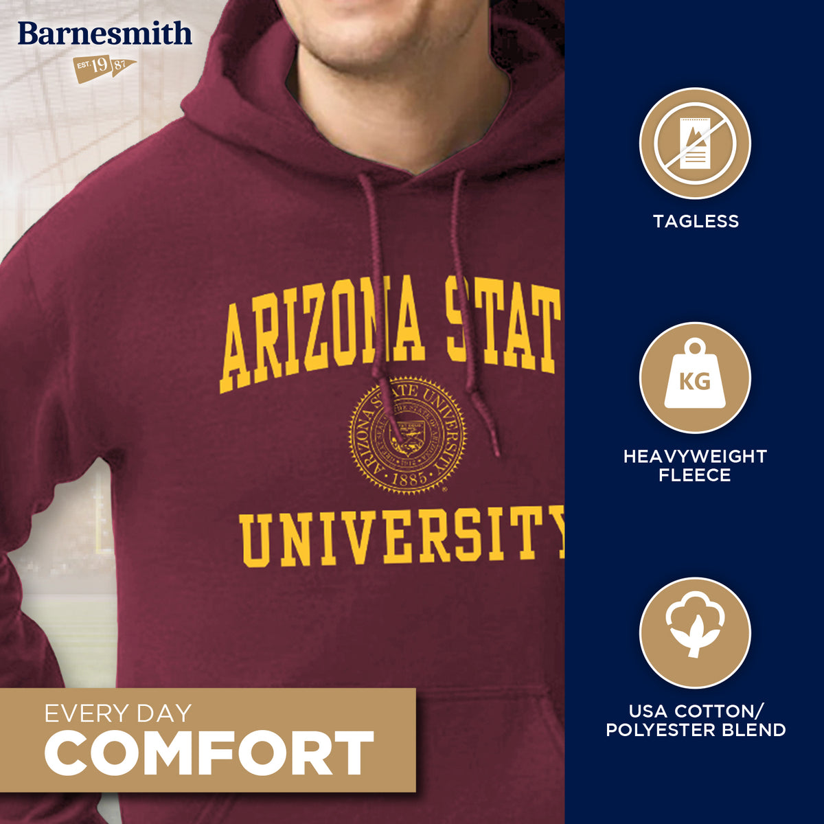 Arizona State University Heritage Hooded Sweatshirt (Maroon