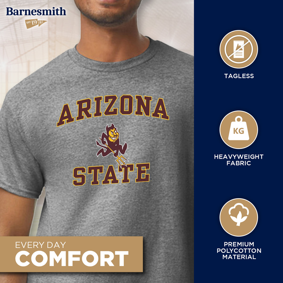 Arizona State University Spirit T-Shirt (Charcoal Grey) – Barnesmith