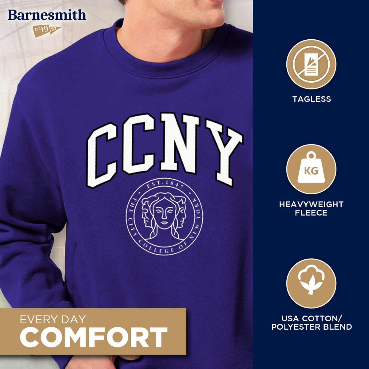 Sweatshirt College Américain New York - Sweat Confortable Style Universitaire