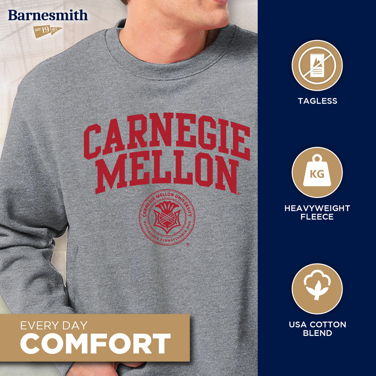 Carnegie Mellon University Heritage Sweatshirt (Charcoal Grey 