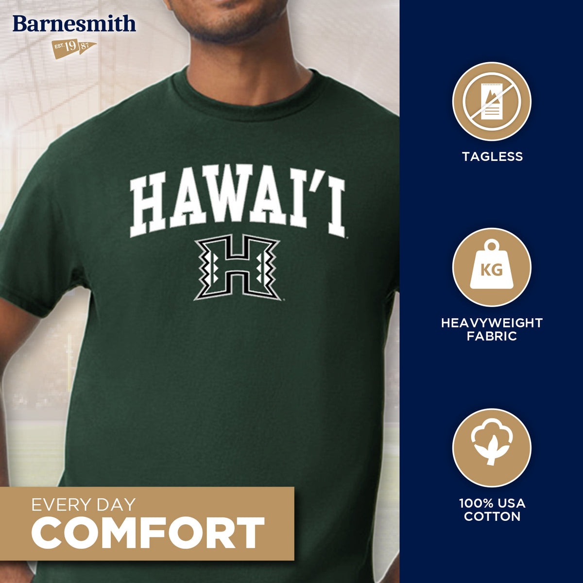 University of Hawaii Spirit T-Shirt (Hunter Green) – Barnesmith