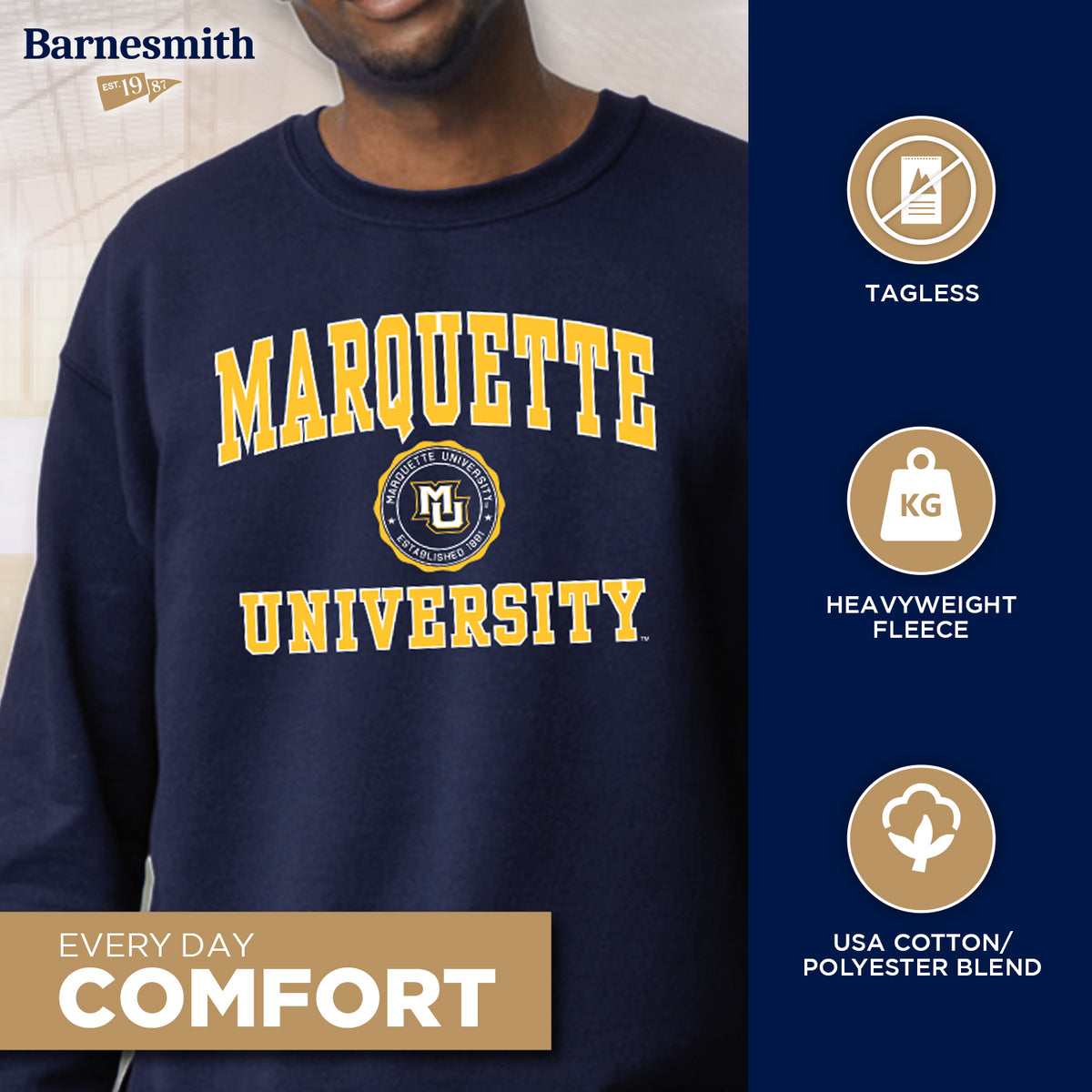 Marquette University Heritage Sweatshirt (Navy) – Barnesmith