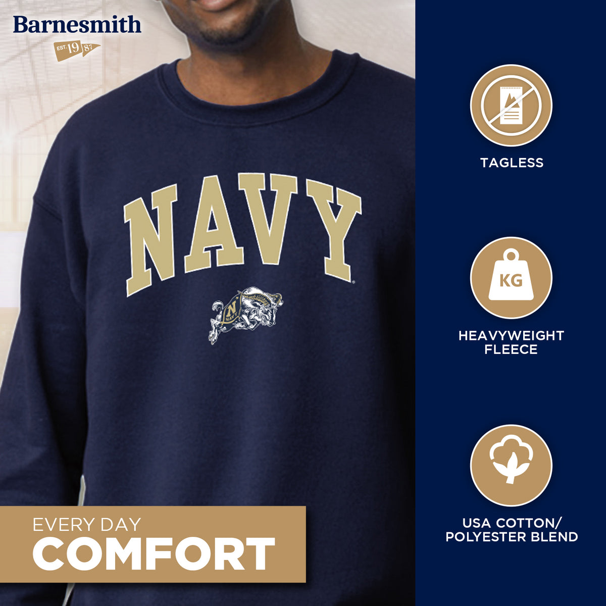US Naval Academy (Navy) Spirit Sweatshirt (Navy) – Barnesmith