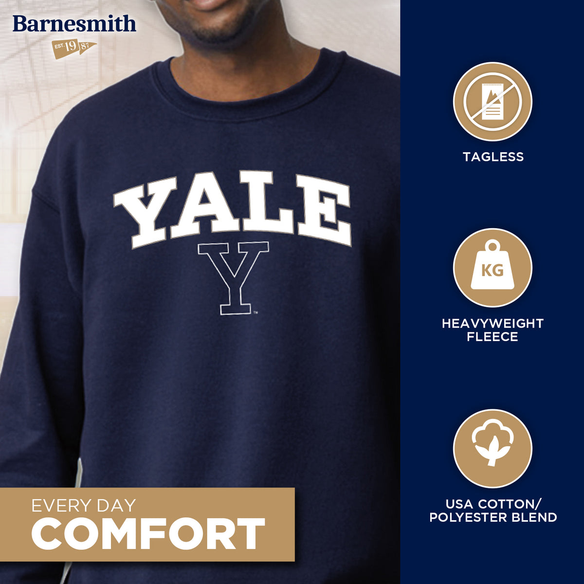Yale University Spirit Sweatshirt (Navy) – Barnesmith