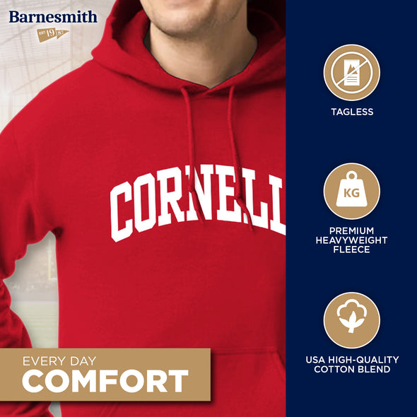Cornell Essential Hooded Sweatshirt (Red)