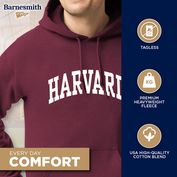 Harvard University Essential Hooded Sweatshirt (Crimson)
