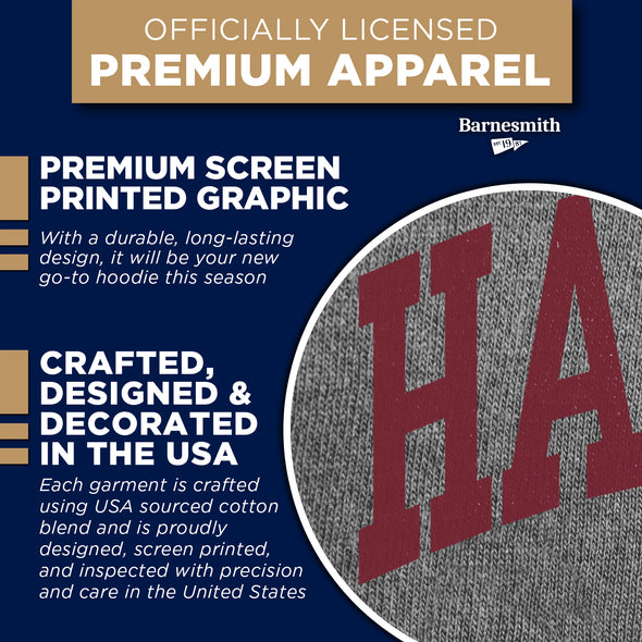Harvard University Essential Hooded Sweatshirt (Heather Grey)