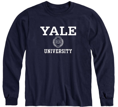 Yale Crest Long Sleeve T-Shirt (Navy)