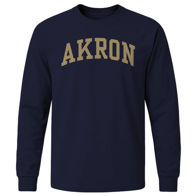 University of Akron Classic Long Sleeve T-Shirt (Navy)