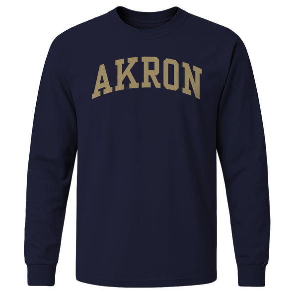 University of Akron Classic Long Sleeve T-Shirt (Navy)