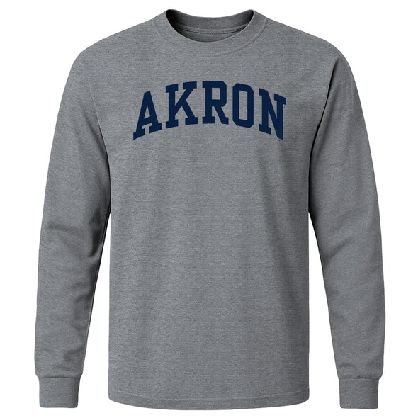 University of Akron Classic Long Sleeve T-Shirt (Charcoal Grey)