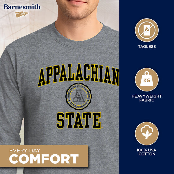 Appalachian State University Heritage Long Sleeve T-Shirt (Charcoal Grey)