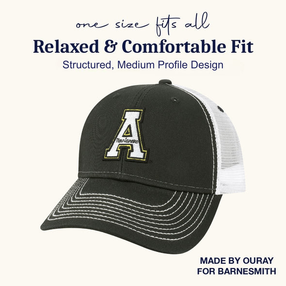 Appalachian State Sideline Trucker Hat One-Size (Black/White)