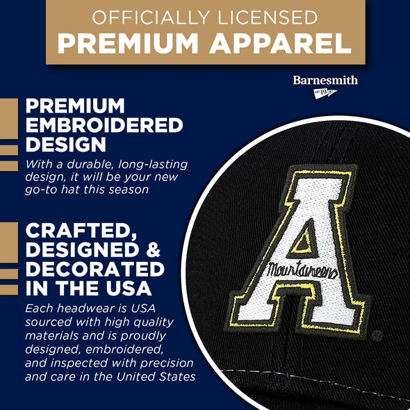 Appalachian State Sideline Trucker Hat One-Size (Black/White)
