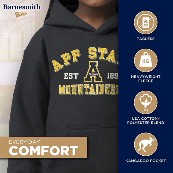 Appalachian State Youth Hooded Sweatshirt (Black)