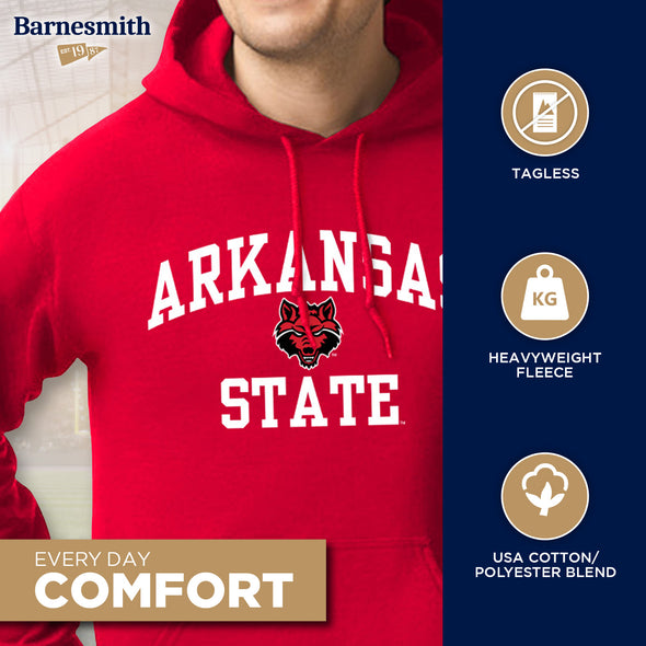 Arkansas State University Heritage Hooded Sweatshirt (Red)
