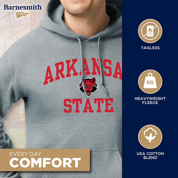 Arkansas State University Heritage Hooded Sweatshirt (Charcoal Grey)