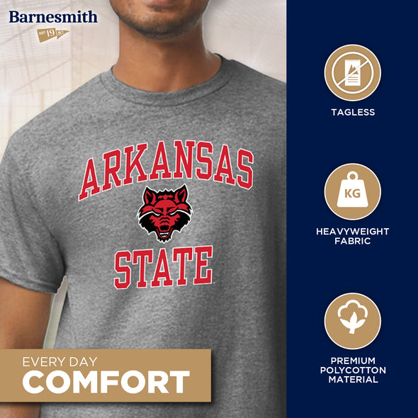 Arkansas State University Spirit T-Shirt (Charcoal Grey)