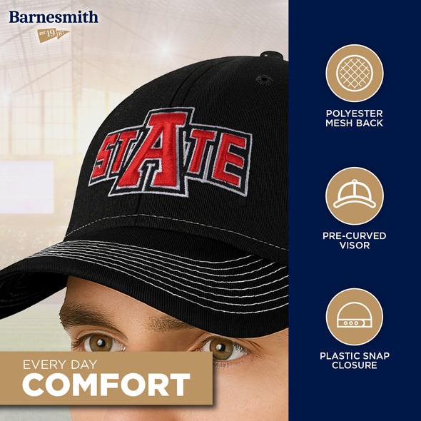 Arkansas State University Sideline Trucker Hat One-Size (Black/White)