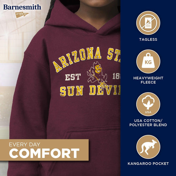 Arizona State University Youth Hooded Sweatshirt (Maroon)