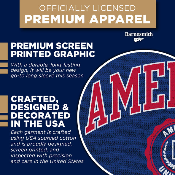 American University Heritage Long Sleeve T-Shirt (Navy)