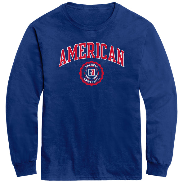 American University Heritage Long Sleeve T-Shirt (Navy)