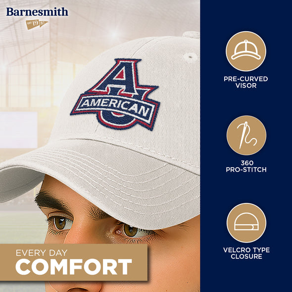 American University Spirit Baseball Hat One-Size (White)