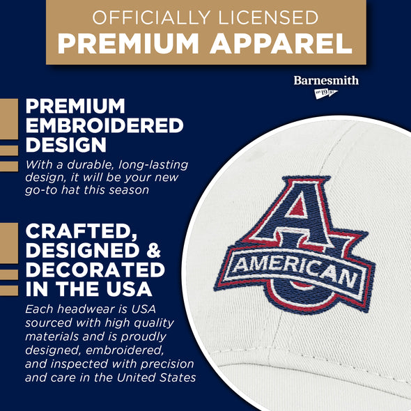 American University Spirit Baseball Hat One-Size (White)