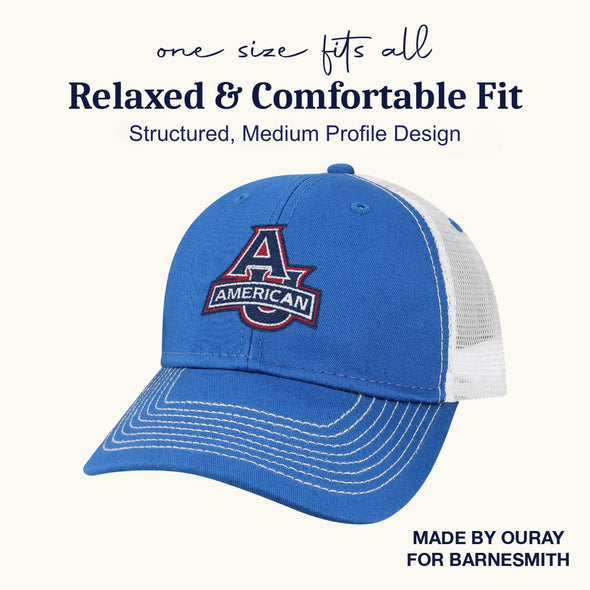 American University Sideline Trucker Hat One-Size (Royal/White)