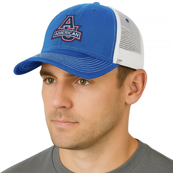 American University Sideline Trucker Hat One-Size (Royal/White)