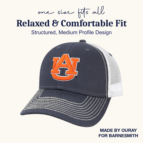 Auburn University Sideline Trucker Hat One-Size (Navy/White)