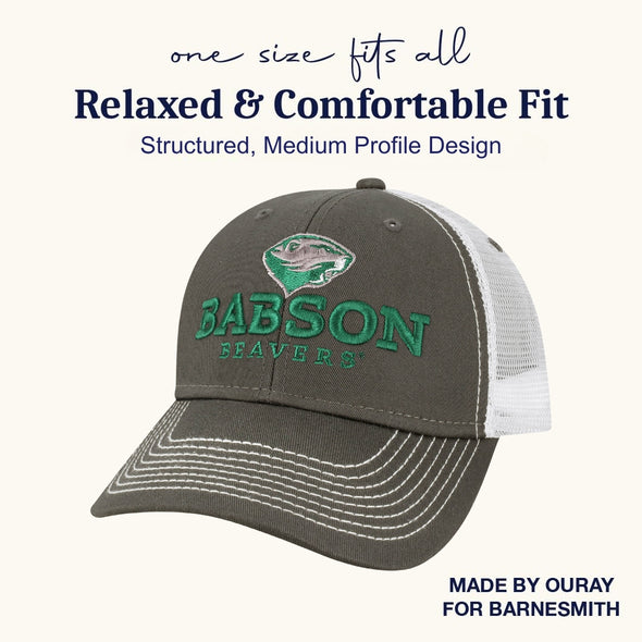 Babson College Sideline Trucker Hat One-Size (Dark Grey/White)