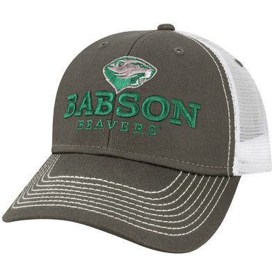 Babson College Sideline Trucker Hat One-Size (Dark Grey/White)