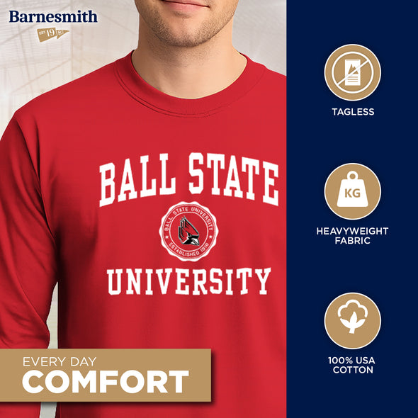 Ball State University Heritage Long Sleeve T-Shirt (Red)