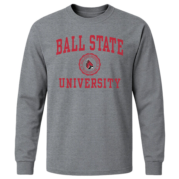 Ball State University Heritage Long Sleeve T-Shirt (Charcoal Grey)