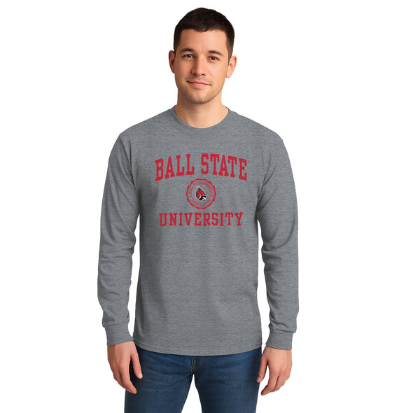 Ball State University Heritage Long Sleeve T-Shirt (Charcoal Grey)