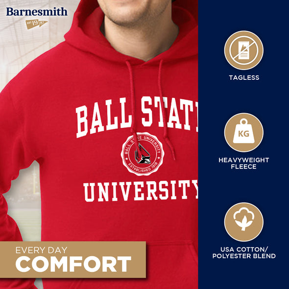 Ball State University Heritage Hooded Sweatshirt (Red)