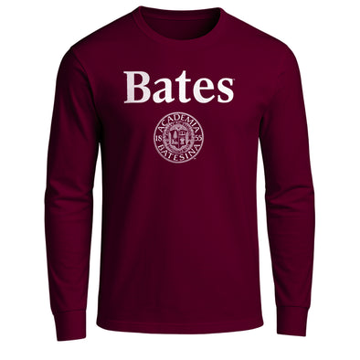 Bates College Heritage Long Sleeve T-Shirt (Garnet)