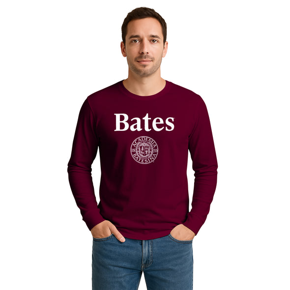 Bates College Heritage Long Sleeve T-Shirt (Garnet)