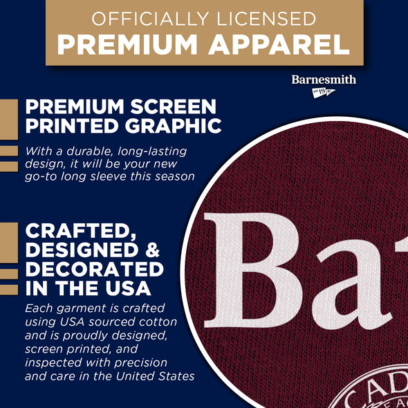Bates College Heritage Long Sleeve T-Shirt (Garnet)