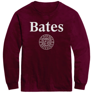 Bates College Heritage Long Sleeve T-Shirt (Garnet)