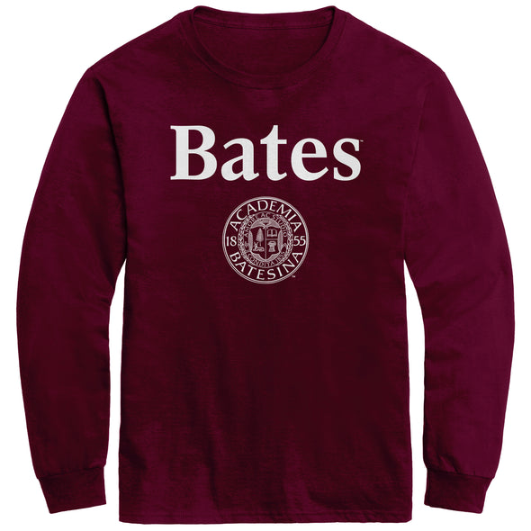 Bates College Heritage Long Sleeve T-Shirt (Garnet)