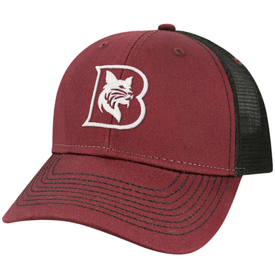 Bates College Sideline Trucker Hat One-Size (Maroon/Black)