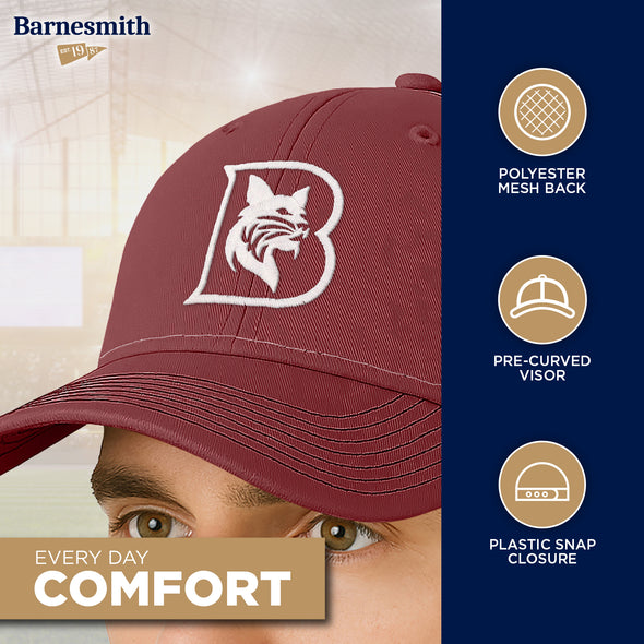 Bates College Sideline Trucker Hat One-Size (Maroon/Black)