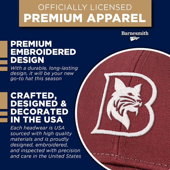 Bates College Sideline Trucker Hat One-Size (Maroon/Black)