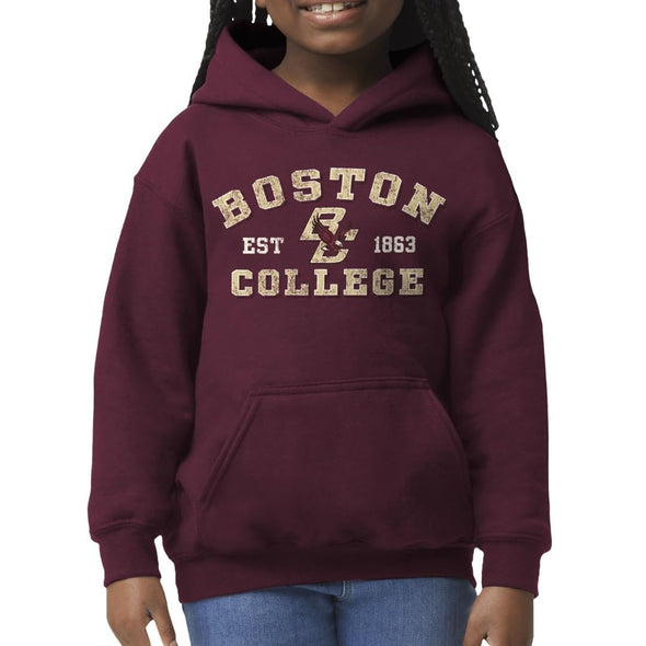 Boston College Youth Hooded Sweatshirt (Maroon)