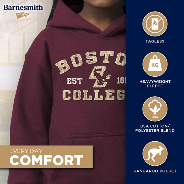 Boston College Youth Hooded Sweatshirt (Maroon)