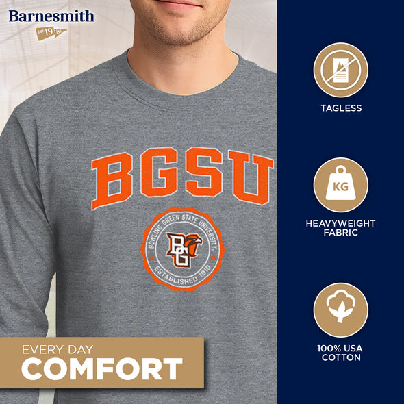 Bowling Green State University Heritage Long Sleeve T-Shirt (Charcoal Grey)