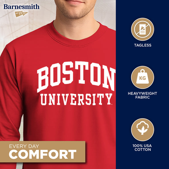 Boston University Classic Long Sleeve T-Shirt (Red)